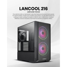 Lian Li  LANCOOL 216 ARGB Tempered Glass Gaming Case (2*160MM) BALCK 