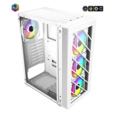 FSP CMT192A ARGB Tempered Glass Gaming Case (4*FAN) -White