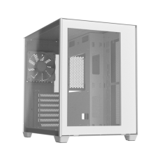 FSP CMT380 CUBE ARGB Gaming Case (3*120MM ARGB FAN) -White (Dual-Chamber design/Dual tempered glass)