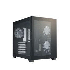 FSP CMT380 CUBE Gaming Case (3*120MM FAN) -BLACK (Dual-Chamber design/Dual tempered glass)