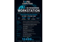 Taipei AI/3D Rendering Workstation Threadripper PRO 9965WX 24 CORE -RTX5090 32GB D7 (RTX-powered AI)-128GB  D5 6400 RDIMM ECC Registered (Octa Channel)-1TB GEN 5 12000MB/s +4TB GEN 4 7400MB/s