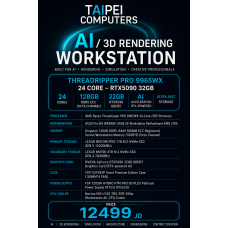 Taipei AI/3D Rendering Workstation Threadripper PRO 9965WX 24 CORE -RTX5090 32GB D7 (RTX-powered AI)-128GB  D5 6400 RDIMM ECC Registered (Octa Channel)-1TB GEN 5 12000MB/s +4TB GEN 4 7400MB/s