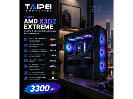 Taipei AMD X3D2 EXTREME Gaming & Streaming/Rendering/AI PC Workstation 2026 RYZEN 9 9950X3D2 Dual Edition-PROART RTX5080 16GB D7-32GB 7200MHZ-GEN 5 10200MB/s Nvme