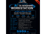 Taipei Budget/Performance AI/3D Rendering Workstation Ultra 9 285K 24 CORE -RTX PRO 4500 32GB DDR-7 ECC-64GB D5-1TB GEN 5 14700MB/s