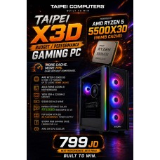 Taipei X3D Budget/Performance Gaming PC-Ryzen 5 5500X3D (96MB Cache) -RTX5060 8GB D7-16GB D4