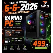 Taipei SUPER Budget Gaming AMD PC-Ryzen 5 5500 Up To 4.2GHZ -RTX3050 6GB-16GB-512GB SSD (Gamers Gonna Game) 499JD 6-6-2026 6CORE CPU 6GB GPU