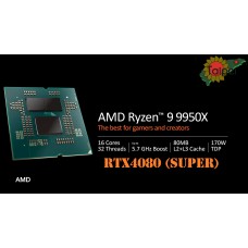 Taipei Enthusiast PC RYZEN 9 9950X 16 CORE-RTX4080 (SUPER) 16GB D6X-64GB 7200MT/s-4TB 7400MB/s