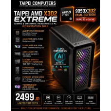 Taipei AMD X3D2 EXTREME Gaming & Streaming/Rendering/AI PC Workstation 2026 RYZEN 9 9950X3D2 Dual Edition-RTX5070TI 16GB D7-32GB 7200MHZ-GEN 5 10200MB/s Nvme