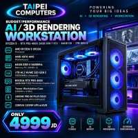 Taipei Budget/Performance AI/3D Rendering Workstation RYZEN 9-RTX PRO 4000 24GB DDR-7 ECC-64GB D5-1TB GEN 5 