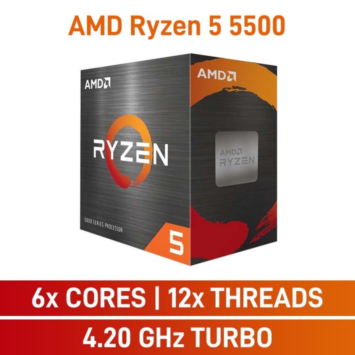 AMD RYZEN 5 5500 6 CORE UP TO 4.2GHZ Processor AMD RYZEN 5 5500 6 CORE UP TO 4.2GHZ Processor