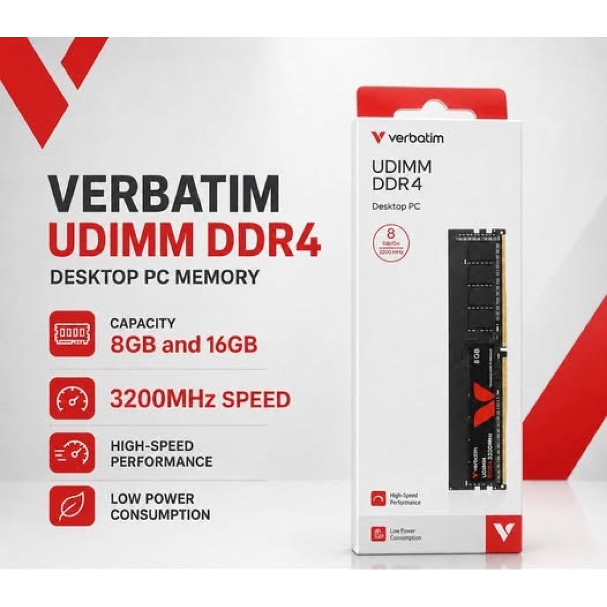 Verbatim 8GB DDR-4 3200MHz Memory PC Verbatim 8GB DDR-4 3200MHz Memory PC