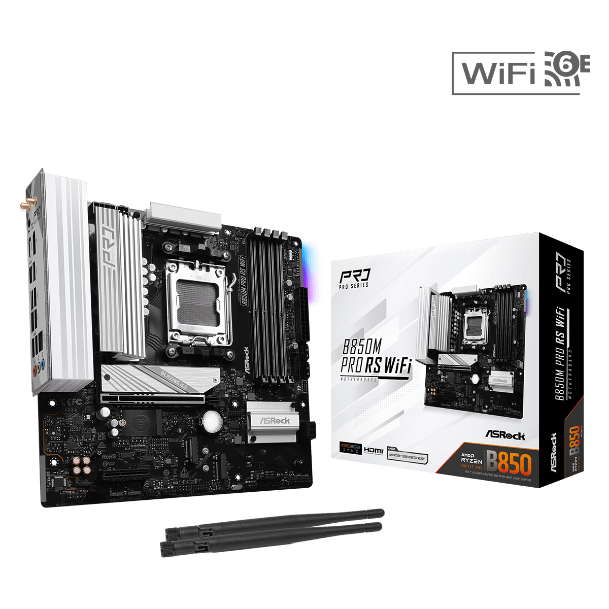 Asrock AMD B850M-Pro RS WI-FI Motherboard AM5 Asrock AMD B850M-Pro RS WI-FI Motherboard AM5