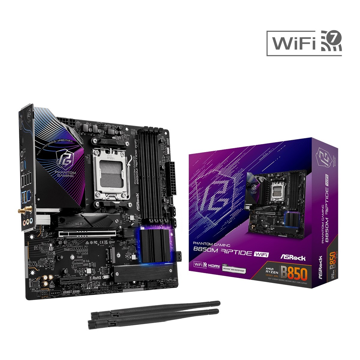 Asrock AMD B850M-RIPTIDE WI-FI Motherboard AM5 Asrock AMD B850M-RIPTIDE WI-FI Motherboard AM5